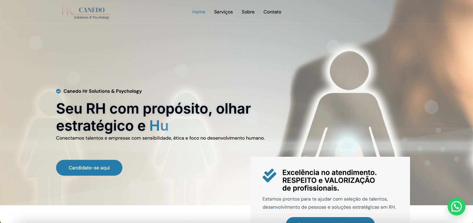 Screenshot do site HR Canedo Solutions
