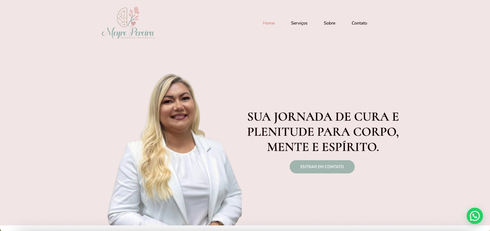 Screenshot do site Meyre Pereira