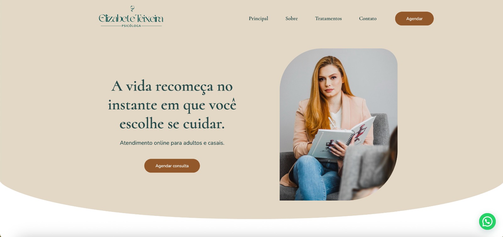 Screenshot do site Elizabete Teixeira